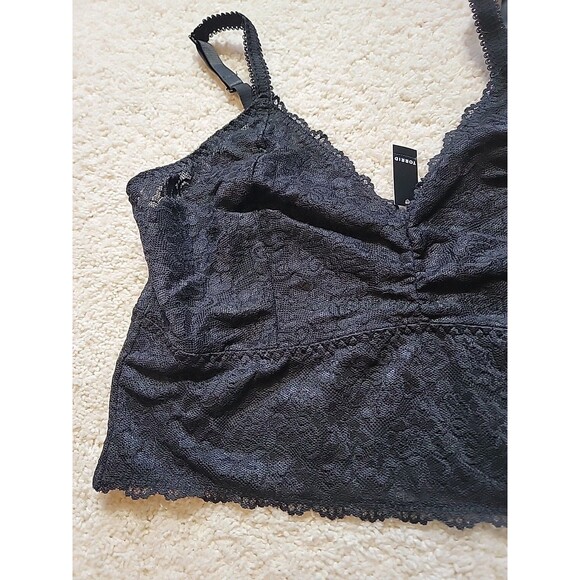 TORRID CURVE Women’s Size 3 (3XL) Bra Bralette Black Lace Wireless Adj Strap - Picture 2 of 8